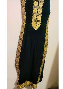 Black &amp; Golden Party Wear Kurta &amp; Dupatta 32 Bust