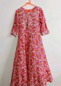 Beautiful Pink Floral Ethnic Gown