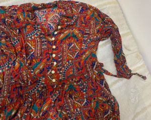 Bohemian Print Button-Down Kurta