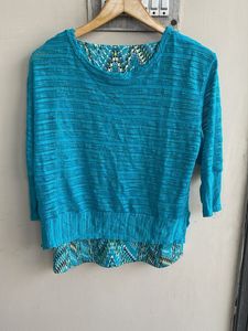 Chic Blue Layered Top