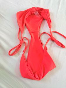 Coral Tie-Side Bikini Bottom