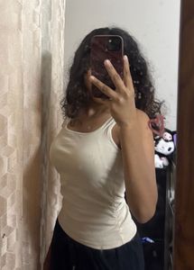 Beige Padded Y2k Tank Top
