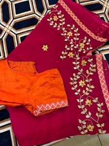 LIMITED OFFER‼️Rose Pink Pure Georgette saree