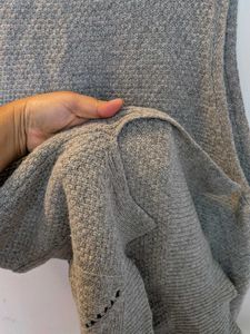 Grey Cable Knit Sleeveless Sweater Vest