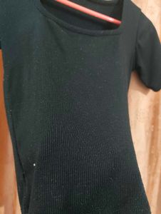 Black Square Neck Top
