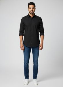 Red Tape Men's Black Long Sleeve Shirt