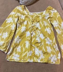 Floral Print Yellow Kurta🎀🫶🏻