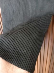 Ribbed Black Mini Dress