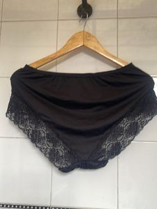Lace Trimmed Black Briefs