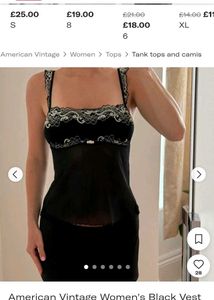 Black Lace Trim Cami Top