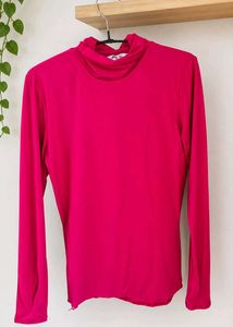Vibrant Pink Mock Neck