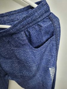 Men's Blue Textured Joggers