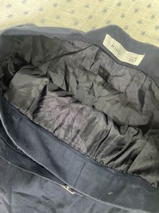 Navy Blue Belted Skirt