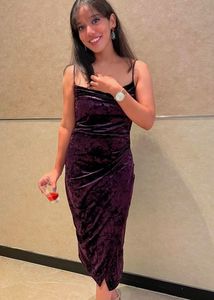 Purple Velvet Mini Dress