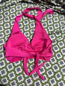 Pink halter blouse