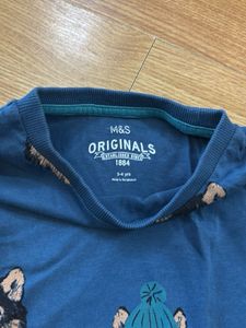 M&amp;S Kids Wolf Print Long Sleeve T-Shirt