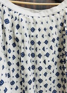 Pleated Midi Skirt with Geometric Print