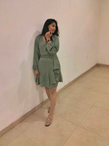 Sage Green Wrap Dress