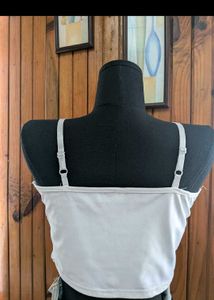 White Lace-Up Corset Top