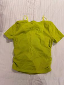 Zara Green Ruched T-Shirt