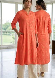 🧡♥️Orange Pocket Kurta