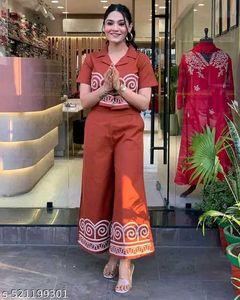 Trendy Red Ethnic Kurta Set with White Print