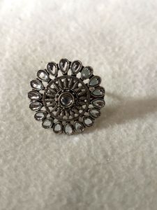 Exquisite Oxidized Silver Cocktail Ring