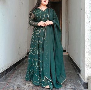 Green Gown With Dupatta
