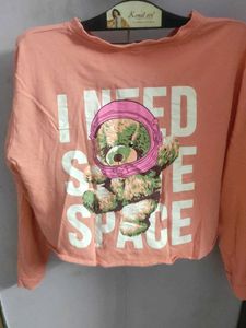 Pink "I Need Space" Cropped Sweatshirt