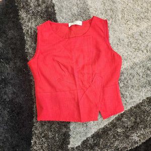 Red Korean Style Top