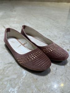Sparkly Rose Gold Ballet Flats