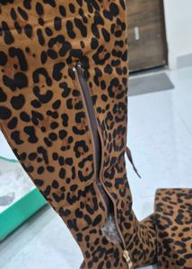 Leopard Print Knee-High Boots size 38