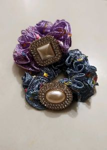 Set of 2 Embellished Scrunchies