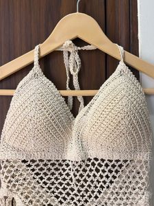 Boho Crochet Fringe Halter Top
