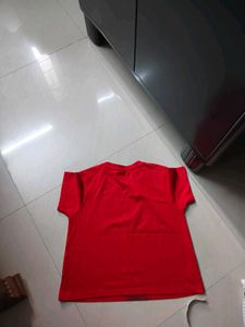 Vibrant Red Butterfly Print T-Shirt