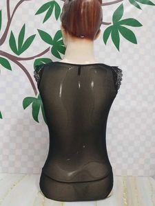 (1050)Black Mesh Bodysuit