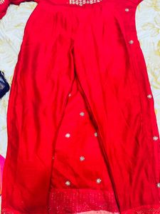 Elegant Red Embroidered Kurta Set