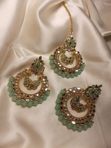 Beautiful Mangtika With Gorgeous Earrings 👌👌 TOTALLY New👌