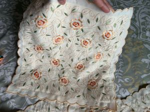 Embroidered Rose Beige Cushion Covers (Set of 5)
