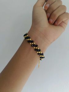 Elegant Black & Gold Beaded Bracelet