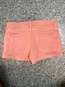 Peach Denim Shorts