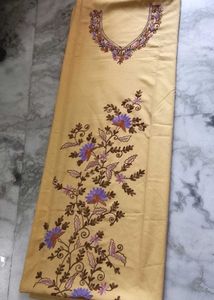 unstitched kashmiri embroidery full suit piece