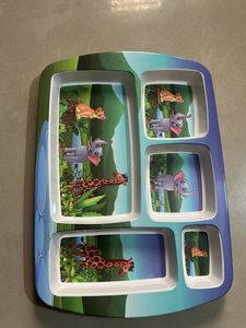 Kids' Divided Animal Print Plate 6 compartments