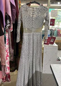 Exquisite Embellished Grey Gown