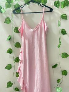 Pink Bustier Ruffle  Dress