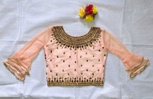 Peach Embroidered Blouse Set✨🍥