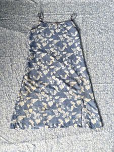 Blue Floral Print Mini Dress