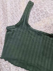 Ribbed Square Neck Crop Tank Top