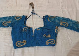 Blue Embroidered Blouse