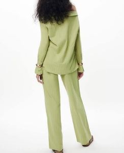 ZARA Lime Green Off-Shoulder Co-ord Set
